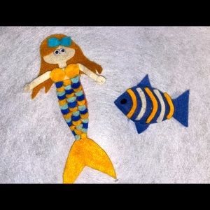 Mermaid & Fish Cat Toy Stuffed with Catnip